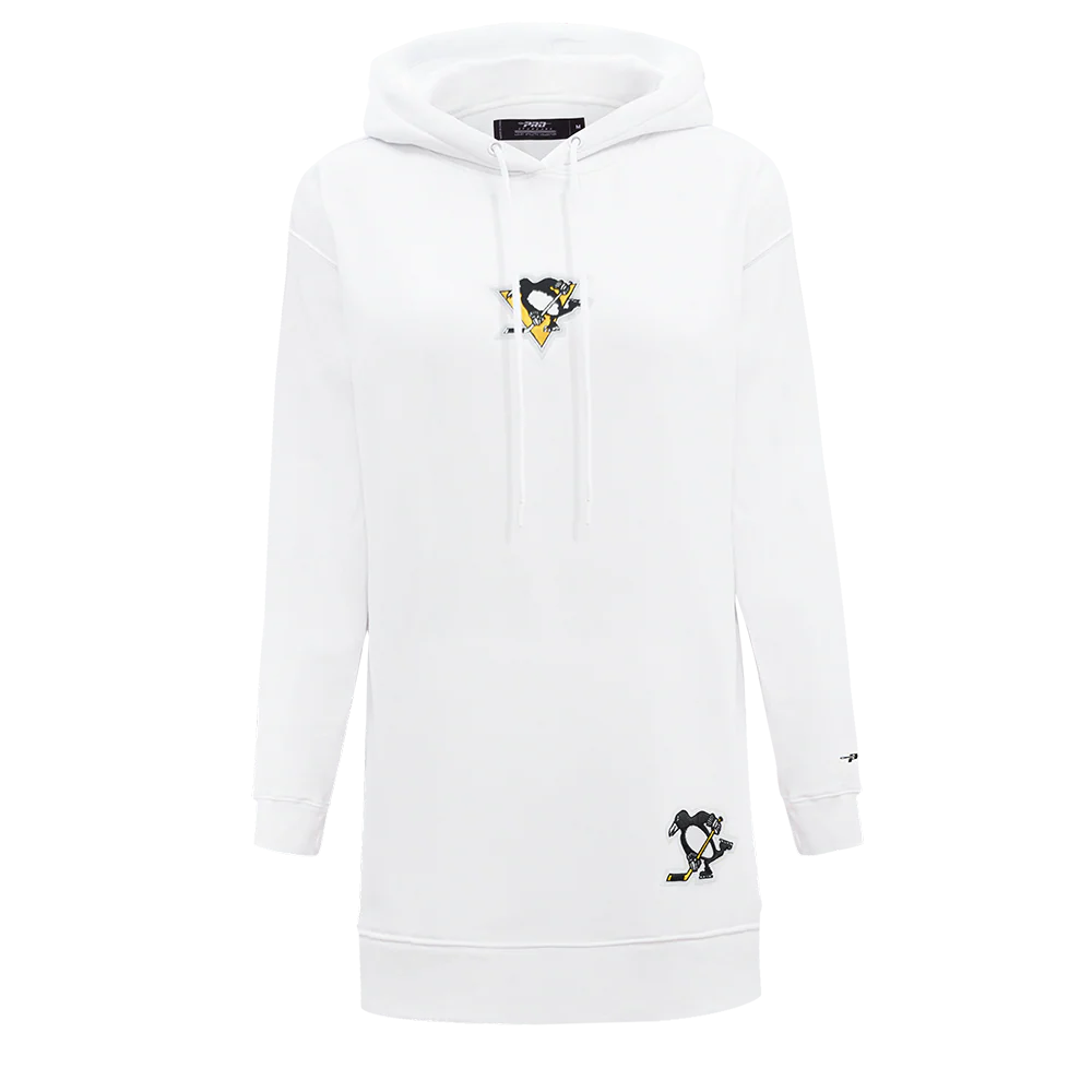 NHL PITTSBURGH PENGUINS CLASSIC WOMEN'S HOODIE DRESS (WHITE)