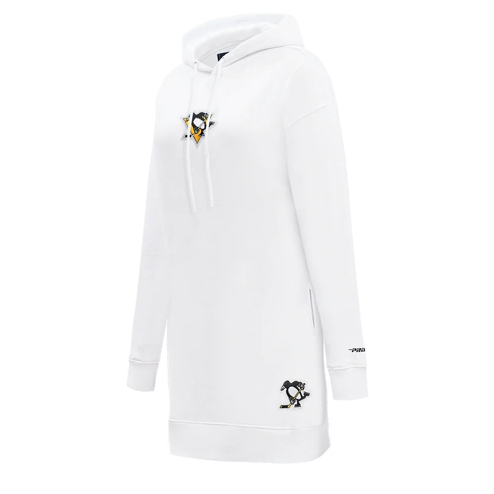 NHL PITTSBURGH PENGUINS CLASSIC WOMEN'S HOODIE DRESS (WHITE) - Image 2