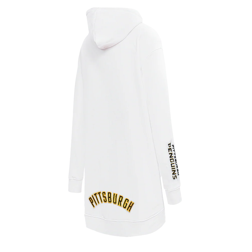 NHL PITTSBURGH PENGUINS CLASSIC WOMEN'S HOODIE DRESS (WHITE) - Image 4
