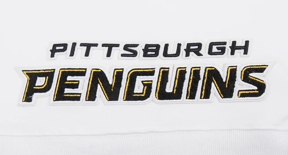 NHL PITTSBURGH PENGUINS CLASSIC WOMEN'S FLEECE CROPPED PULLOVER HOODIE (WHITE) - Image 7