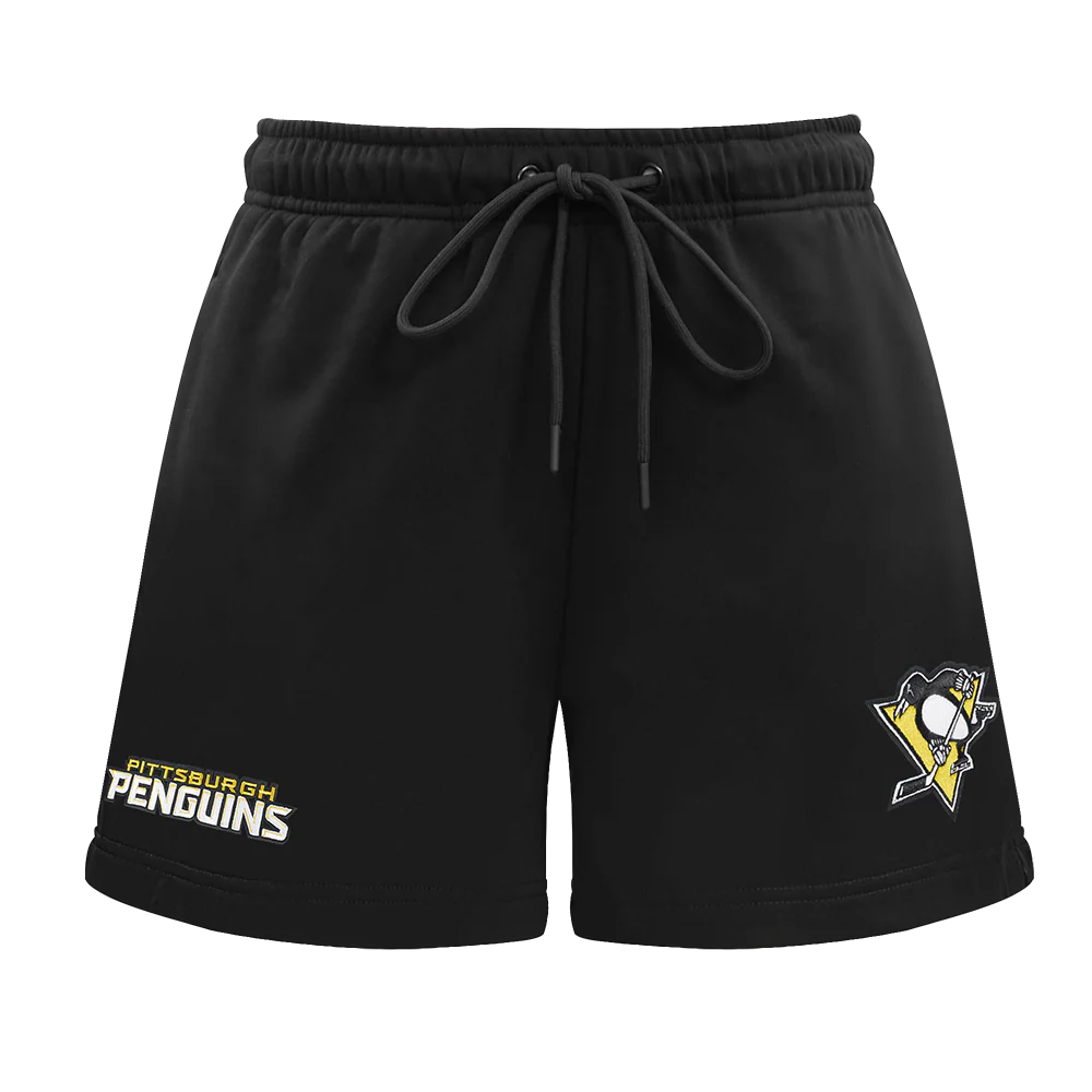 NHL PITTSBURGH PENGUINS CLASSIC WOMEN'S FLEECE SHORT (BLACK) - Image 2