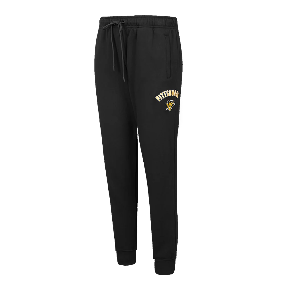 NHL PITTSBURGH PENGUINS CLASSIC WOMEN'S HIGH RISE FLEECE SWEATPANT (BLACK)