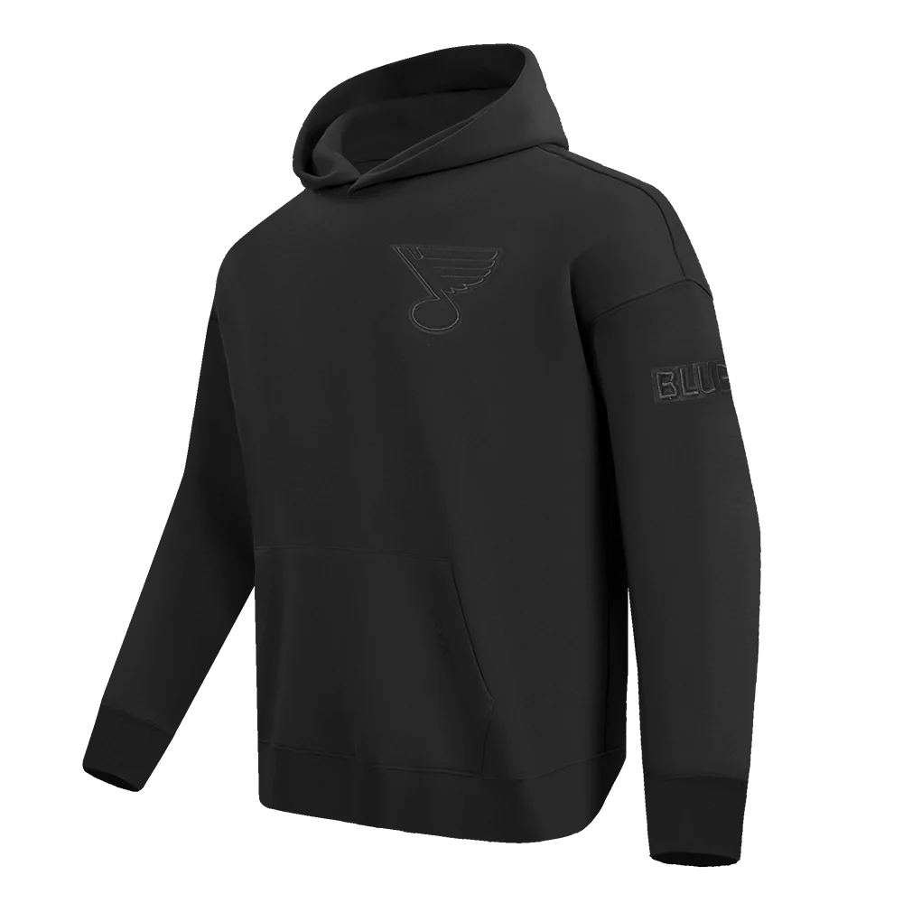 NHL ST. LOUIS BLUES NEUTRAL MEN'S DROP SHOULDER PULLOVER HOODIE (BLACK) - Image 2