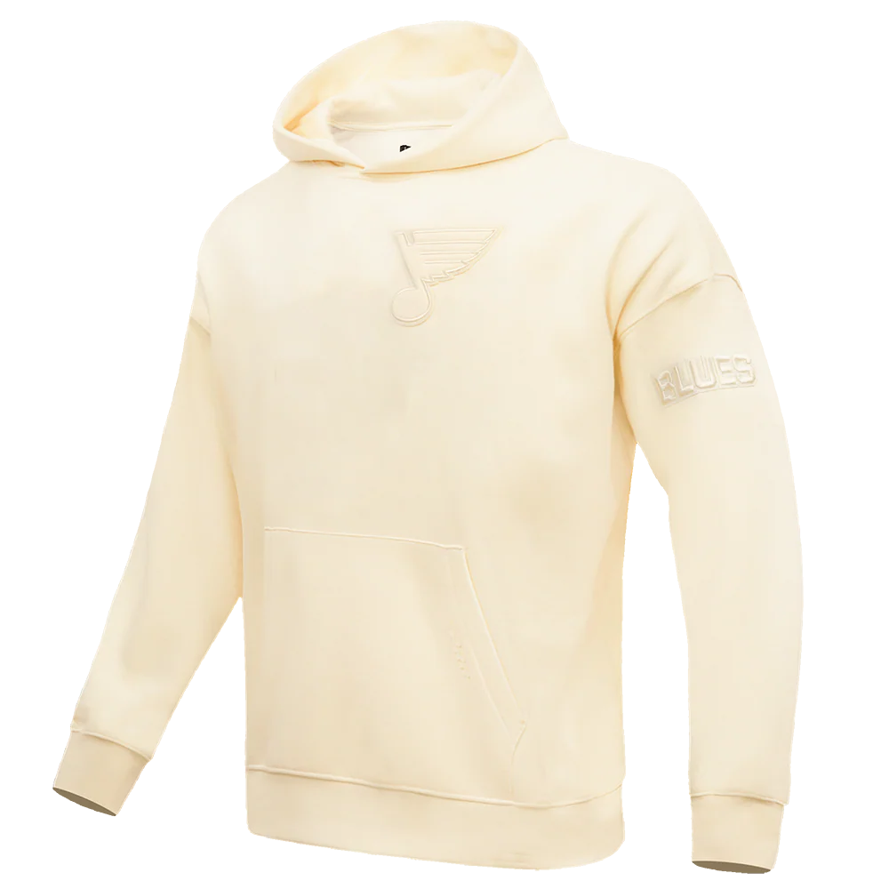 NHL ST. LOUIS BLUES NEUTRAL DROP SHOULDER MEN'S PULLOVER HOODIE (EGGSHELL) - Image 4