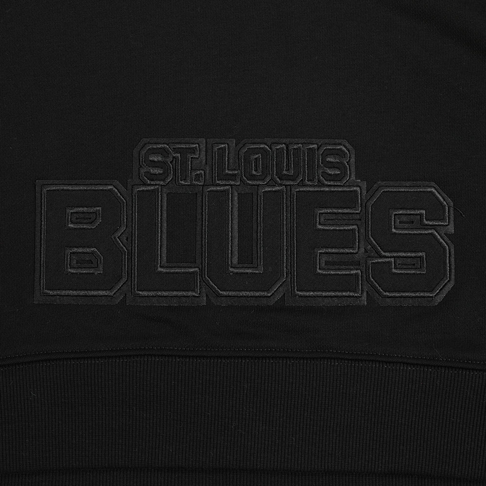 NHL ST. LOUIS BLUES NEUTRAL WOMEN'S CROPPED PULLOVER HOODIE (BLACK) - Image 6
