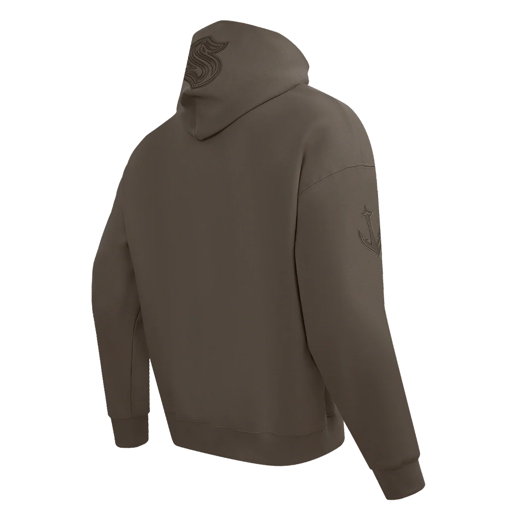 NHL SEATTLE KRAKEN NEUTRAL MEN'S DROP SHOULDER PULLOVER HOODIE (DARK TAUPE) - Image 3