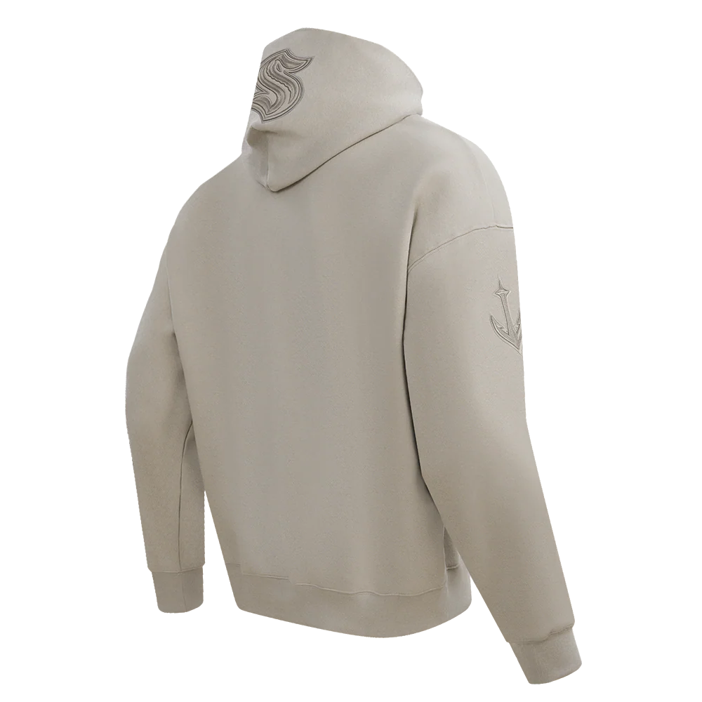 NHL SEATTLE KRAKEN NEUTRAL MEN'S DROP SHOULDER PULLOVER HOODIE (TAUPE) - Image 4