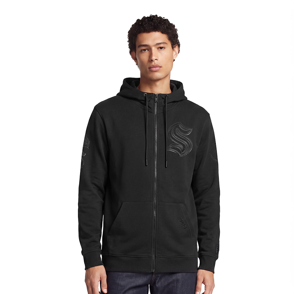 NHL SEATTLE KRAKEN TRIPLE BLACK MEN'S DK FZ PO HOODIE (TRIPLE BLACK)