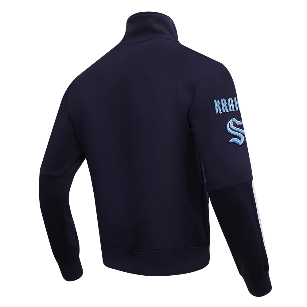 NHL SEATTLE KRAKEN CLASSIC CHENILLE MEN'S TRACK JACKET (MIDNIGHT NAVY) - Image 3
