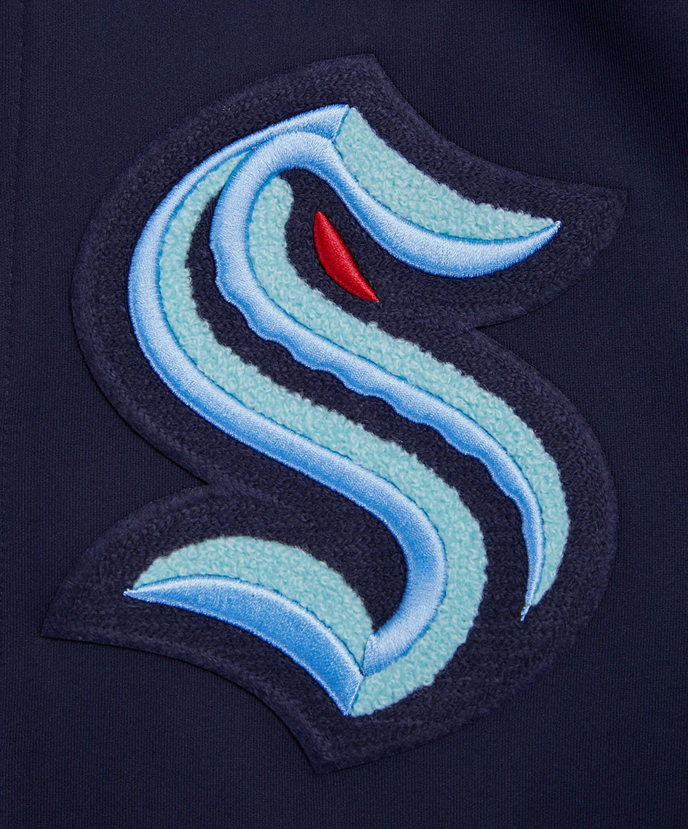 NHL SEATTLE KRAKEN CLASSIC CHENILLE MEN'S TRACK JACKET (MIDNIGHT NAVY) - Image 5