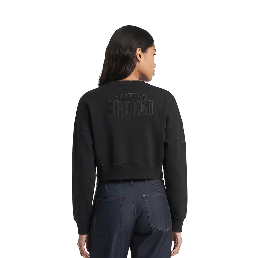 NHL SEATTLE KRAKEN NEUTRAL WOMEN'S CREWNECK (BLACK) - Image 2