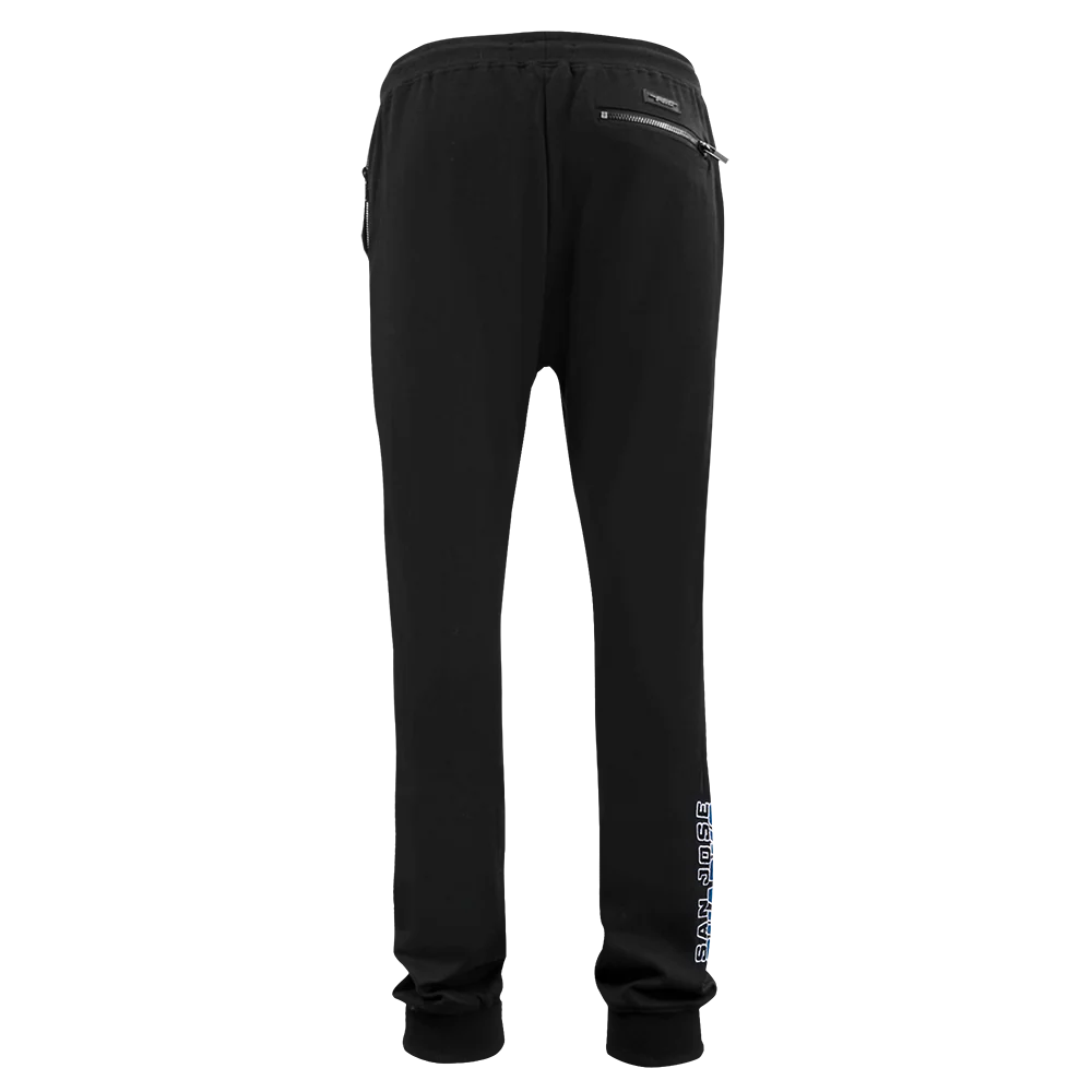 NHL SAN JOSE SHARKS CLASSIC MEN'S CHENILLE DK JOGGER (BLACK) - Image 4