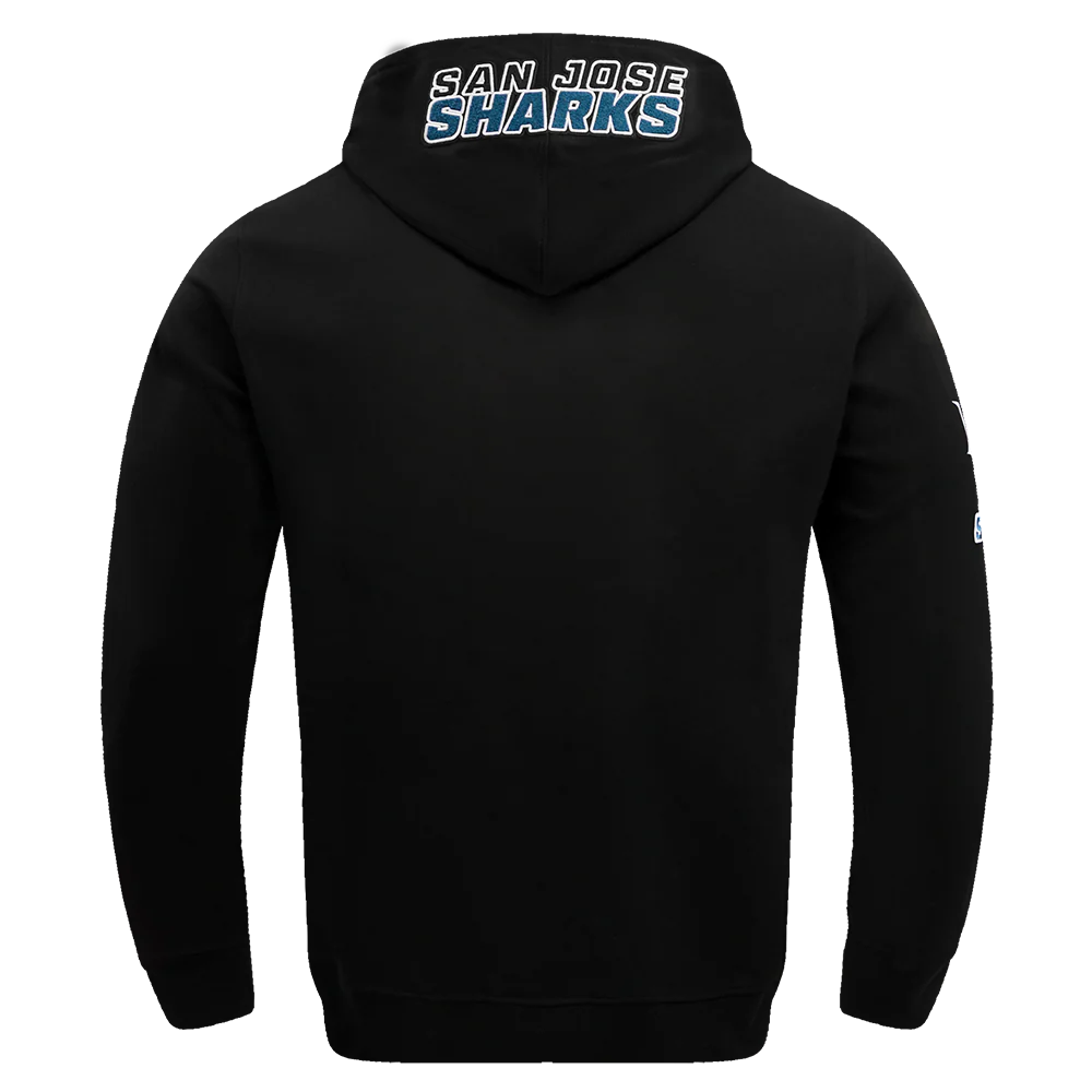 NHL SAN JOSE SHARKS CLASSIC CHENILLE MEN'S PO HOODIE (BLACK) - Image 6