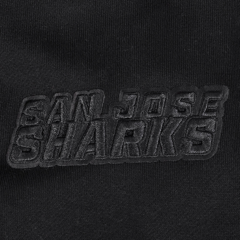 NHL SAN JOSE SHARKS NEUTRAL MEN'S DROP SHOULDER PO HOODIE (BLACK) - Image 7