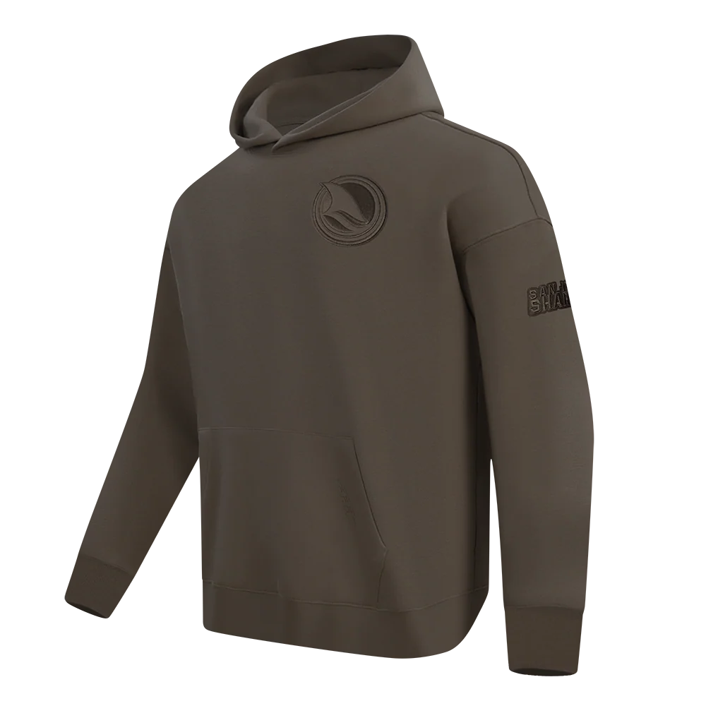 NHL SAN JOSE SHARKS NEUTRAL MEN'S DROP SHOULDER PO HOODIE (DARK TAUPE) - Image 4
