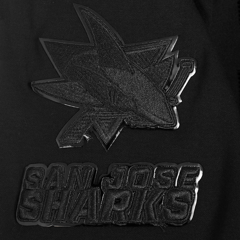 NHL SAN JOSE SHARKS TRIPLE BLACK MEN'S DK FZ PO HOODIE (TRIPLE BLACK) - Image 10