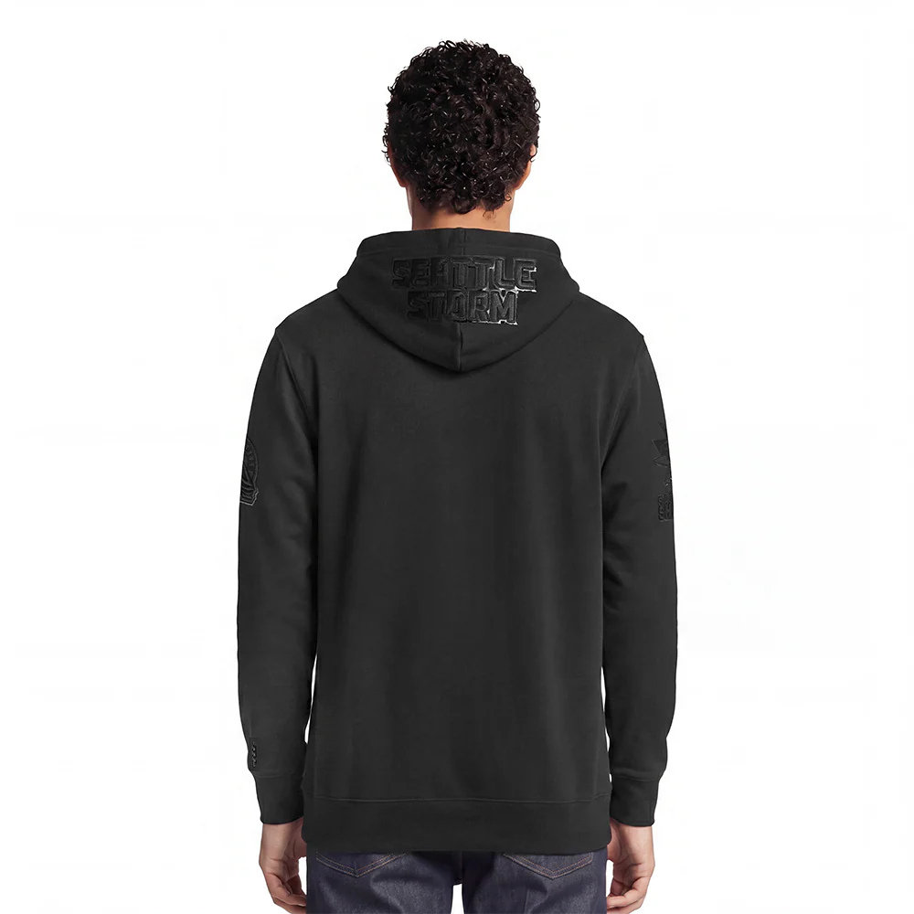 NHL SAN JOSE SHARKS TRIPLE BLACK MEN'S DK FZ PO HOODIE (TRIPLE BLACK) - Image 2