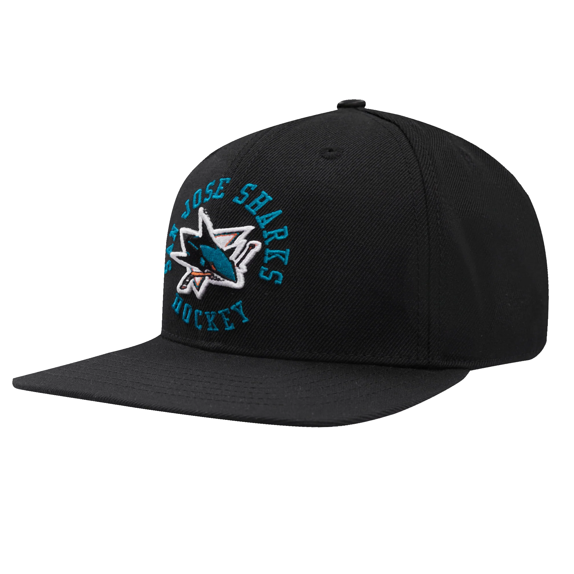 NHL SAN JOSE SHARKS HYBRID UNISEX SNAPBACK HAT (BLACK) - Image 3