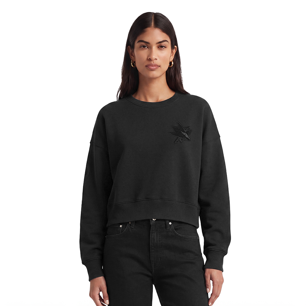 NHL SAN JOSE SHARKS NEUTRAL WOMEN'S CREWNECK (BLACK)