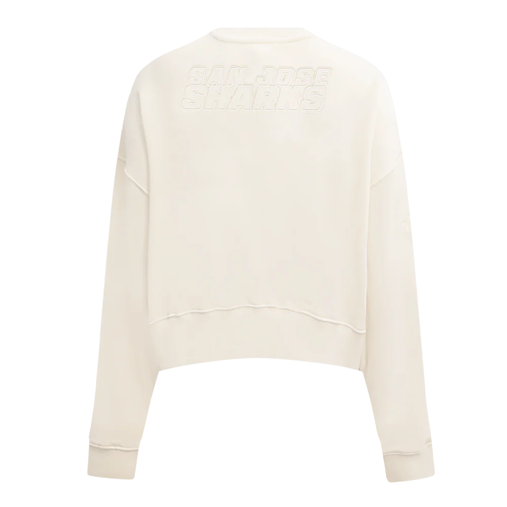 NHL SAN JOSE SHARKS NEUTRAL WOMEN'S CREWNECK (EGGSHELL) - Image 5