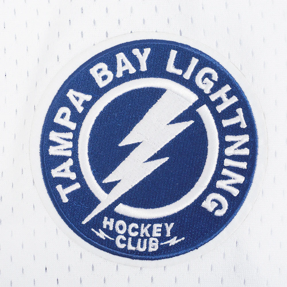 NHL TAMPA BAY LIGHTNING CLASSIC MESH MEN'S BUTTON DOWN SHIRT (WHITE/DODGER BLUE) - Image 6