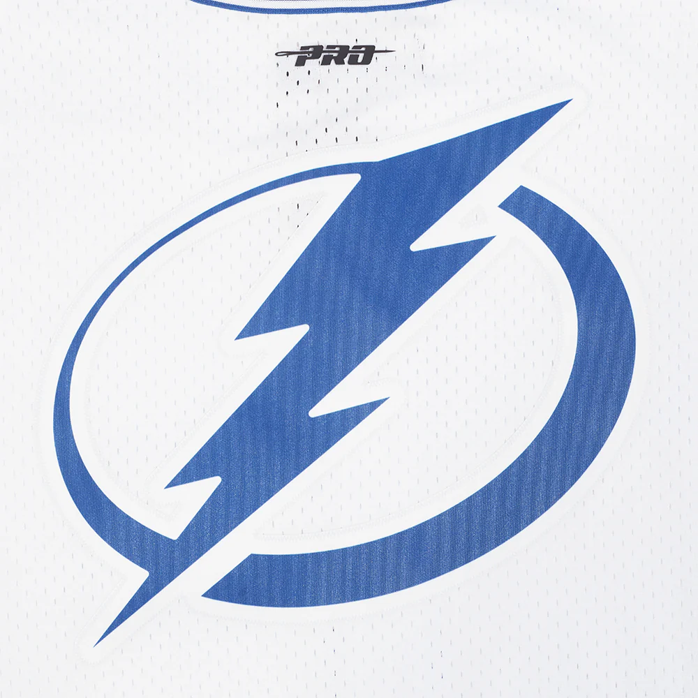 NHL TAMPA BAY LIGHTNING CLASSIC MESH MEN'S BUTTON DOWN SHIRT (WHITE/DODGER BLUE) - Image 8
