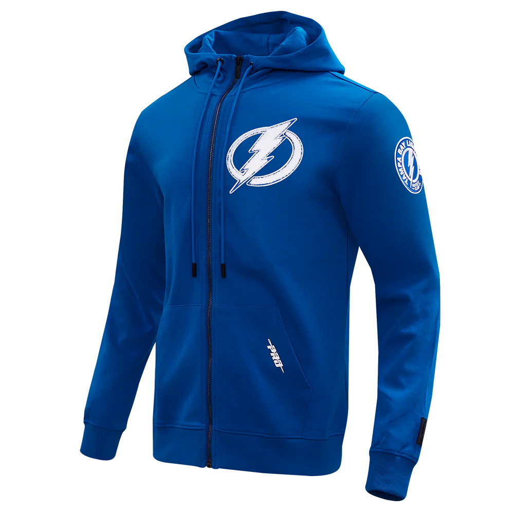 TAMPA BAY LIGHTNING CLASSIC CHENILLE MEN'S DK FZ PO HOODIE (DODGER BLUE) - Image 2
