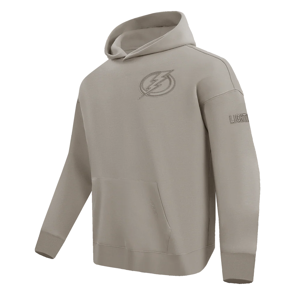 NHL TAMPA BAY LIGHTNING NEUTRAL MEN'S DROP SHOULDER PULLOVER HOODIE (TAUPE) - Image 9