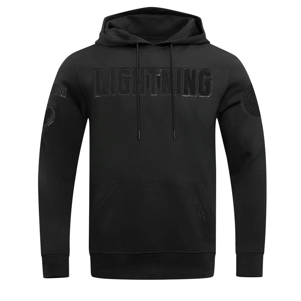 NHL TAMPA BAY LIGHTNING TRIPLE BLACK MEN'S DK PO HOODIE (TRIPLE BLACK)