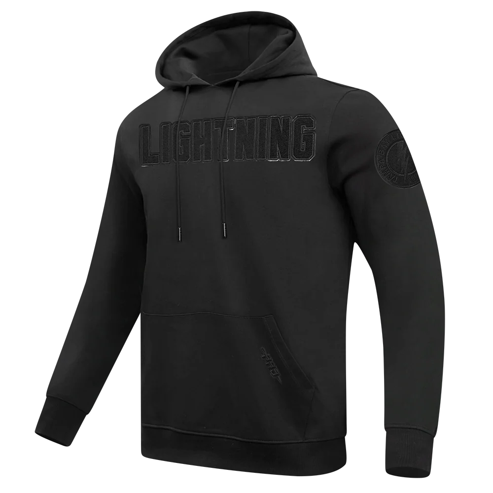 NHL TAMPA BAY LIGHTNING TRIPLE BLACK MEN'S DK PO HOODIE (TRIPLE BLACK) - Image 2