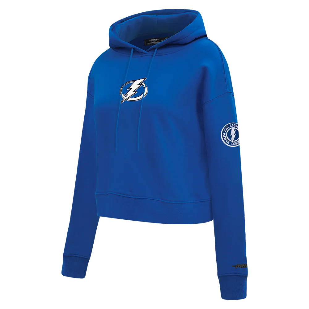 NHL TAMPA BAY LIGHTNING CLASSIC WOMEN'S FLC CROPPED PO HOODIE (DODGER BLUE) - Image 2