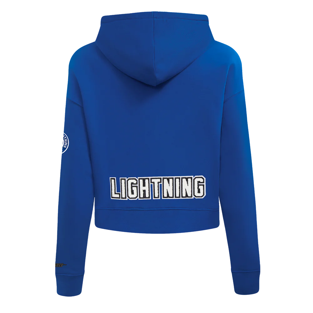 NHL TAMPA BAY LIGHTNING CLASSIC WOMEN'S FLC CROPPED PO HOODIE (DODGER BLUE) - Image 3
