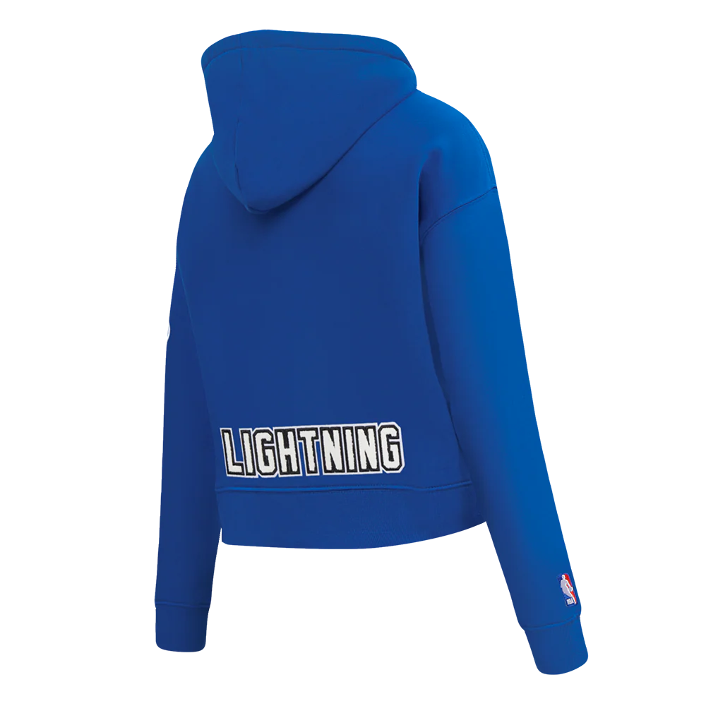 NHL TAMPA BAY LIGHTNING CLASSIC WOMEN'S FLC CROPPED PO HOODIE (DODGER BLUE) - Image 4