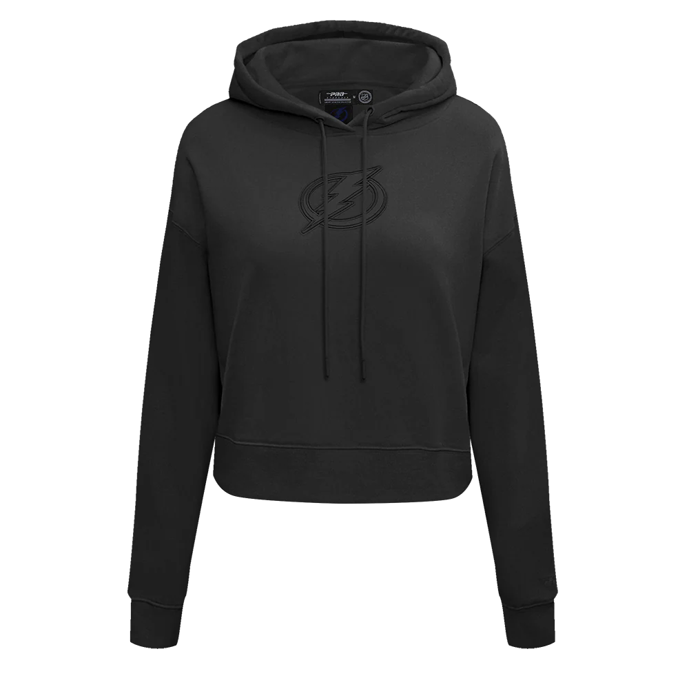 NHL TAMPA BAY LIGHTNING NEUTRAL WOMEN'S CROPPED PULLOVER HOODIE (BLACK)