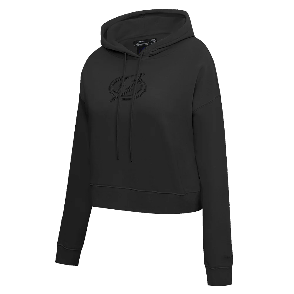 NHL TAMPA BAY LIGHTNING NEUTRAL WOMEN'S CROPPED PULLOVER HOODIE (BLACK) - Image 2