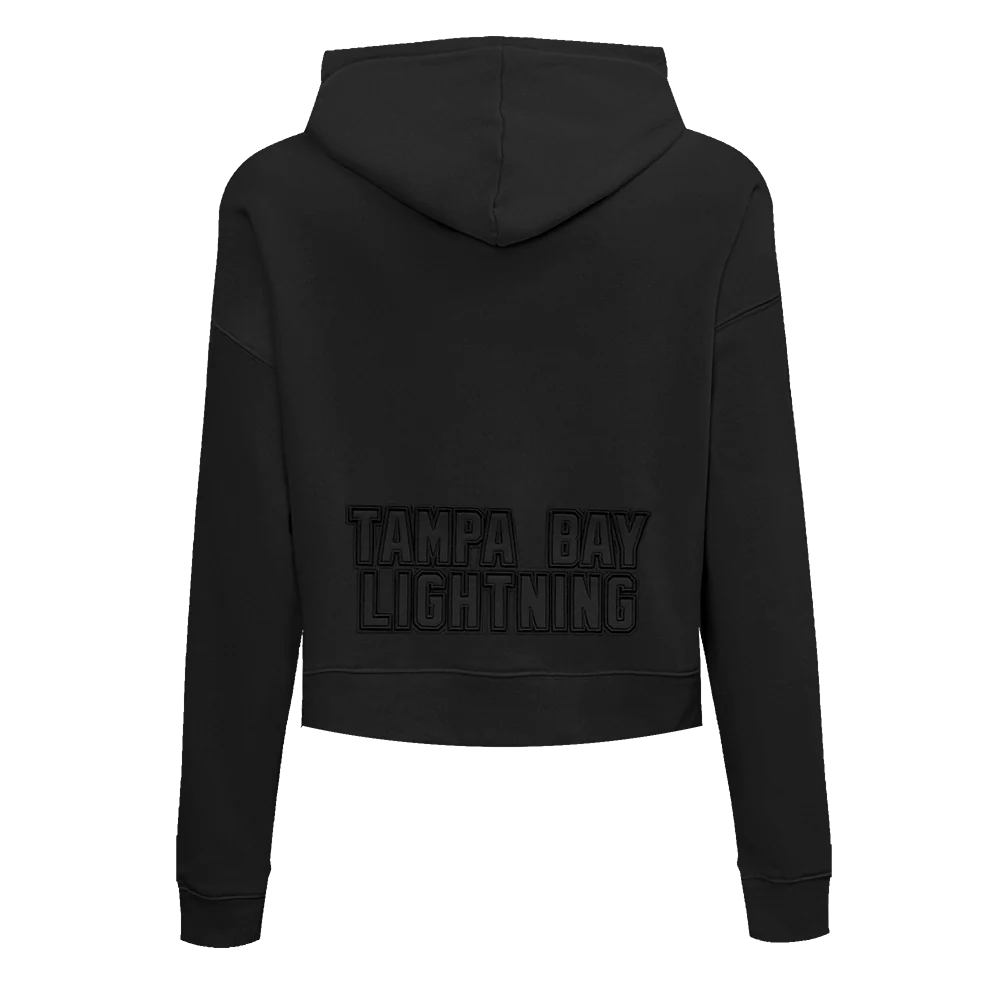 NHL TAMPA BAY LIGHTNING NEUTRAL WOMEN'S CROPPED PULLOVER HOODIE (BLACK) - Image 3