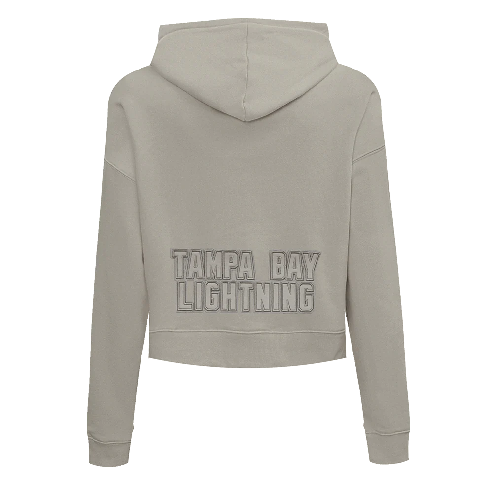 NHL TAMPA BAY LIGHTNING NEUTRAL WOMEN'S CROPPED PULLOVER HOODIE (TAUPE) - Image 3