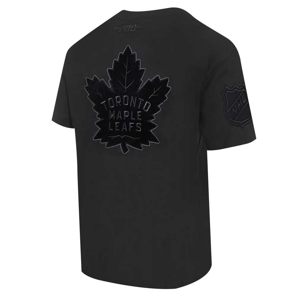 NHL TORONTO MAPLE LEAFS BLACKOUT MEN'S CJ DROP SHOULDER TEE (BLACK) - Image 4