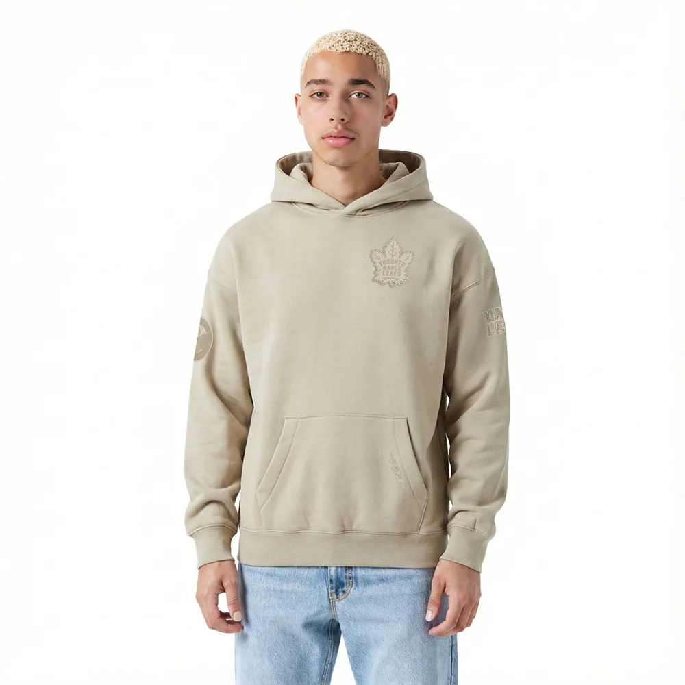 NHL TORONTO MAPLE LEAFS NEUTRAL MEN'S DROP SHOULDER FLC PO HOODIE (TAUPE)