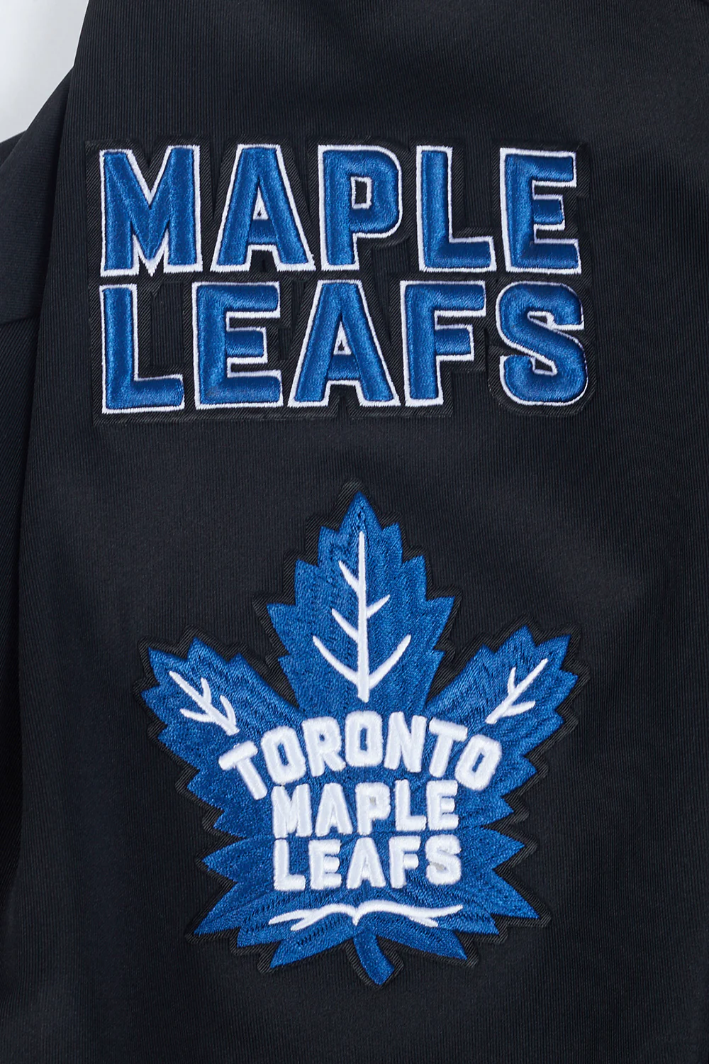 NHL TORONTO MAPLE LEAFS CLASSIC CHENILLE MEN'S DOUBLE KNIT TRACK JACKET (BLACK) - Image 6