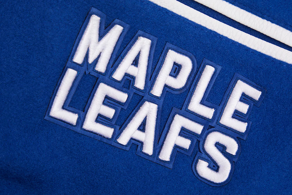 NHL TORONTO MAPLE LEAFS RETRO CLASSIC MEN'S RIB WOOL VARSITY JACKET (DODGER BLUE/WHITE) - Image 6
