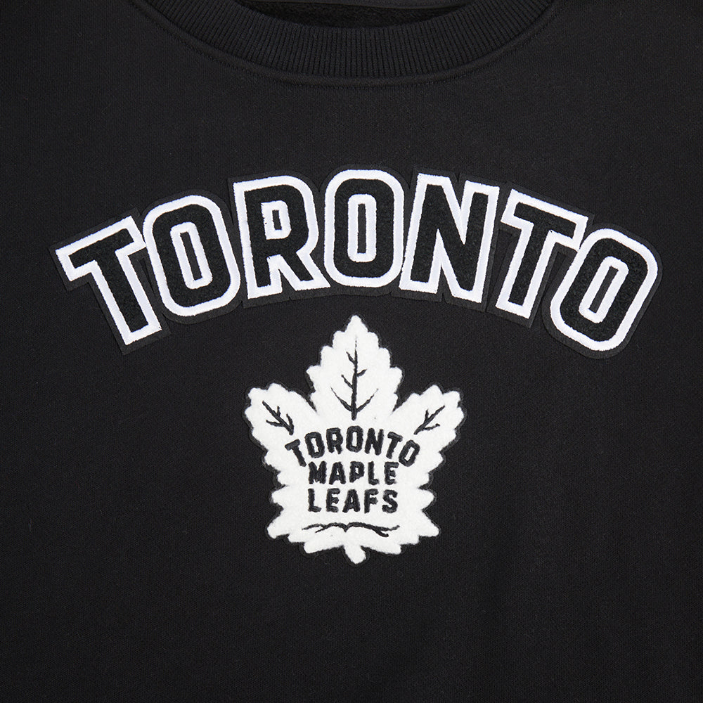 NHL TORONTO MAPLE LEAFS CLASSIC WOMEN'S FLC CREWNECK (BLACK) - Image 6