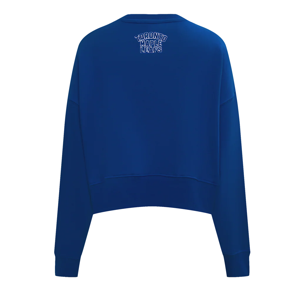 NHL TORONTO MAPLE LEAFS CLASSIC WOMEN'S FLC CREWNECK (DODGER BLUE) - Image 3