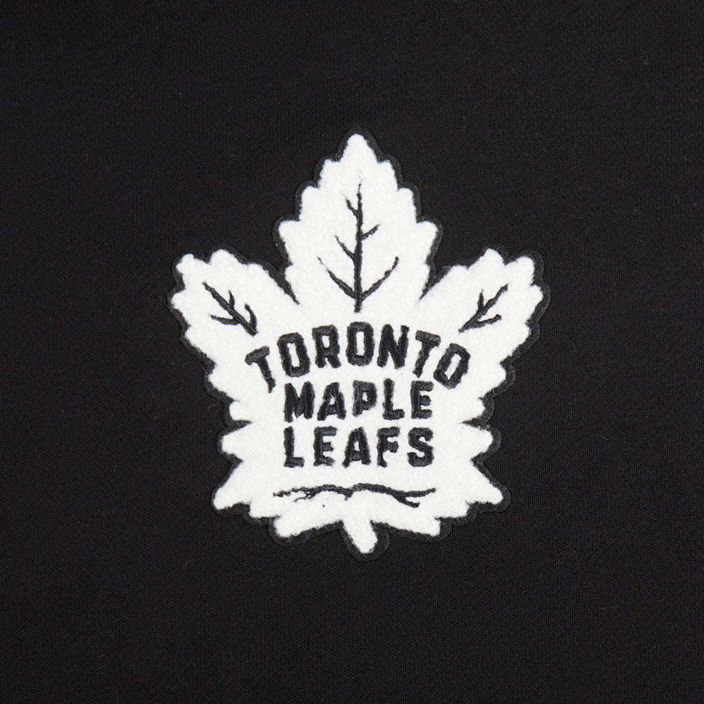 NHL TORONTO MAPLE LEAFS CLASSIC WOMEN'S FLC CROPPED PO HOODIE (BLACK) - Image 5