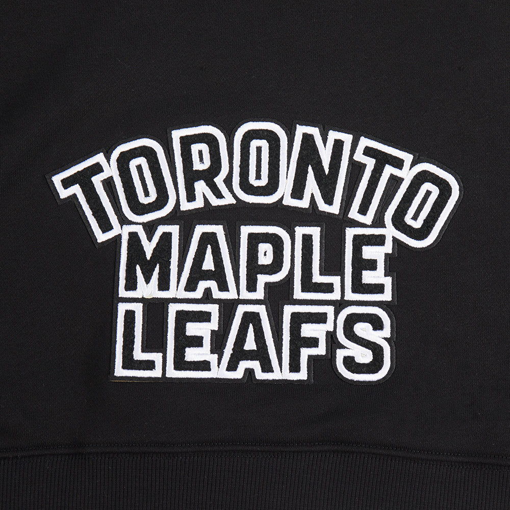 NHL TORONTO MAPLE LEAFS CLASSIC WOMEN'S FLC CROPPED PO HOODIE (BLACK) - Image 6