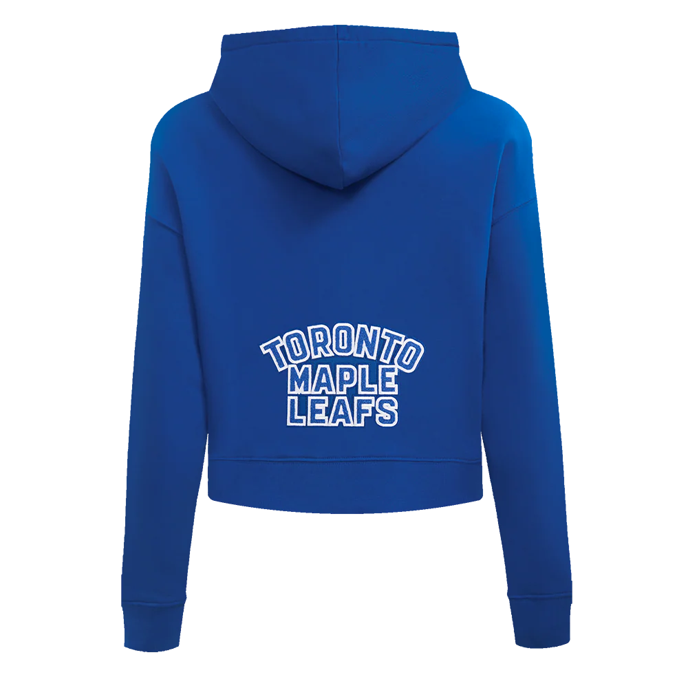 NHL TORONTO MAPLE LEAFS CLASSIC WOMEN'S FLC CROPPED PO HOODIE (DODGER BLUE) - Image 3