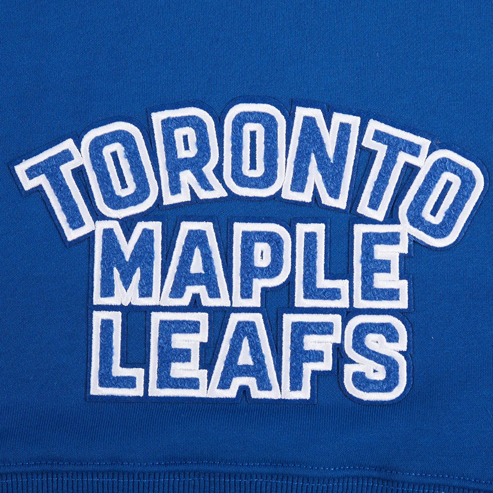 NHL TORONTO MAPLE LEAFS CLASSIC WOMEN'S FLC CROPPED PO HOODIE (DODGER BLUE) - Image 5