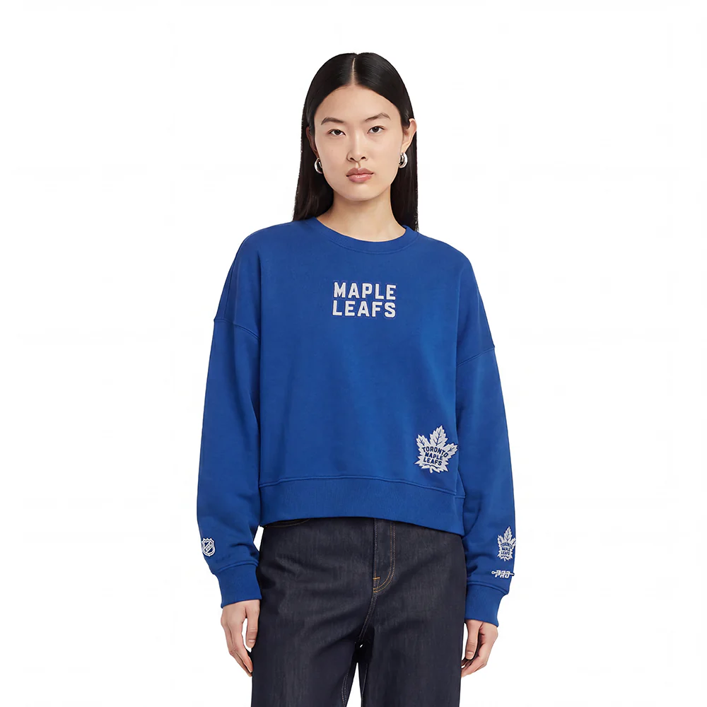 NHL TORONTO MAPLE LEAFS WINGSPAN WOMEN'S FLC CREWNECK (DODGER BLUE) - Image 2