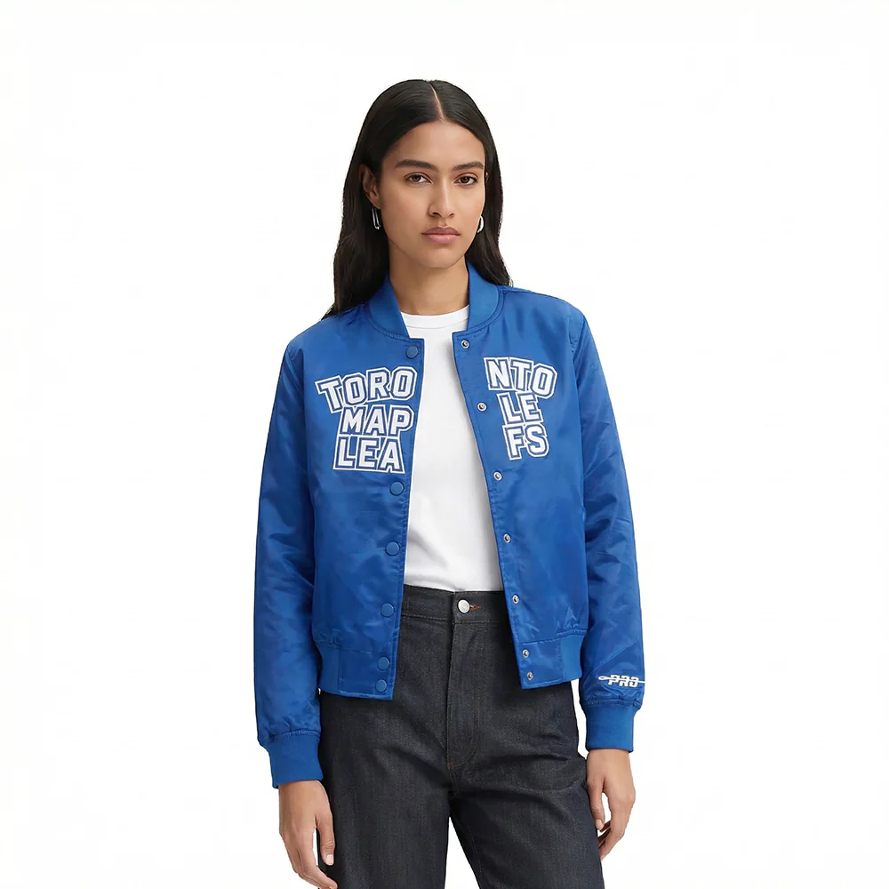 NHL TORONTO MAPLE LEAFS CLASSIC WOMEN'S SATIN JACKET (DODGER BLUE)
