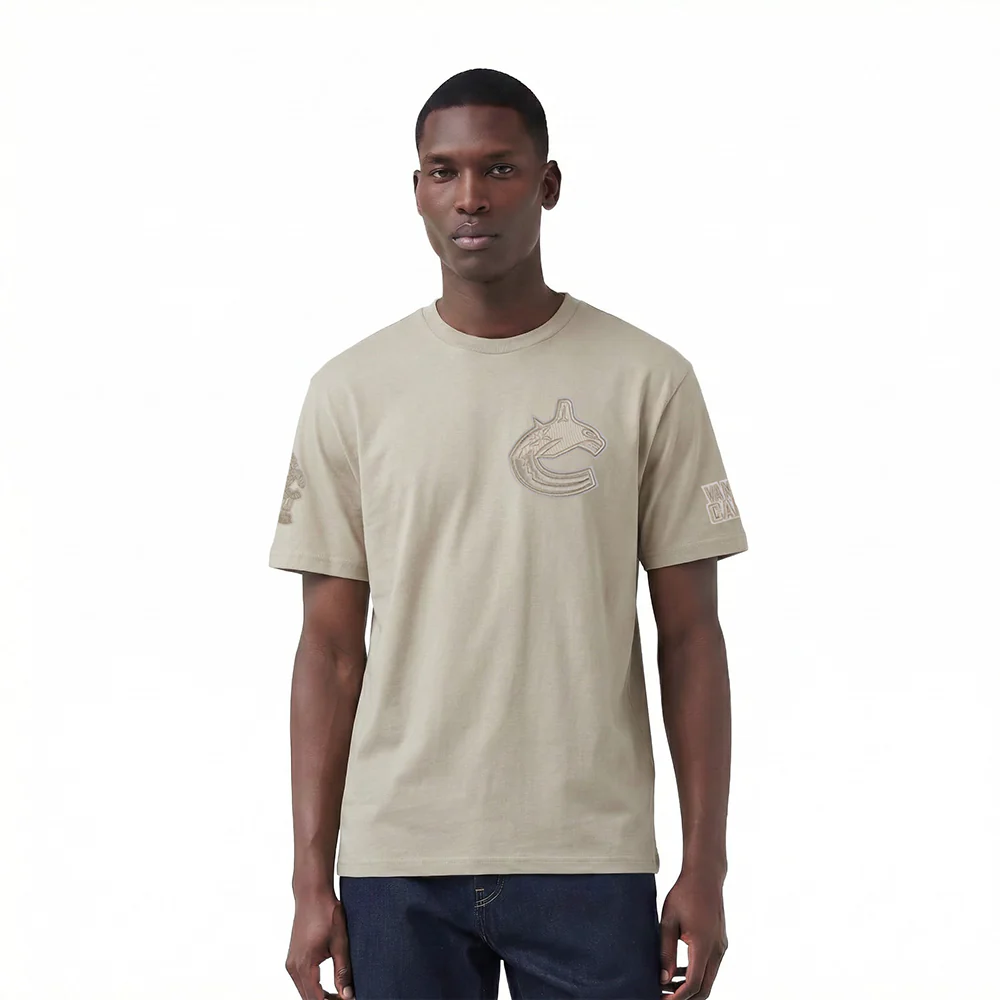 NHL VANCOUVER CANUCKS NEUTRAL MEN'S CJ DROP SHOULDER TEE (TAUPE)